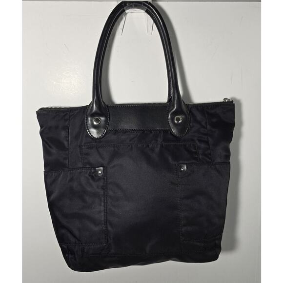 Marc Jacobs Womens Tote Bag Black Nylon Leather Pockets ID Tag Zip - Picture 4 of 12